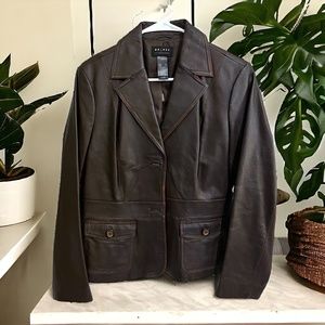 axcess by Liz Claiborne Brown Leather Jacket - Size L
